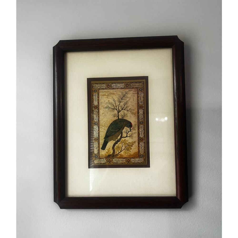 Vintage Windsor Art print, Oriental Birds I, Mughal-style bird illustration